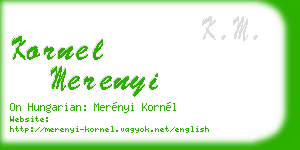 kornel merenyi business card